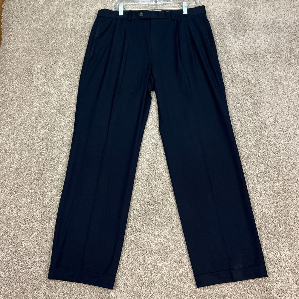 Lauren Ralph Lauren Pants Mens‎ 34x29 Navy Blue Pleated Front Dress Lightweight
